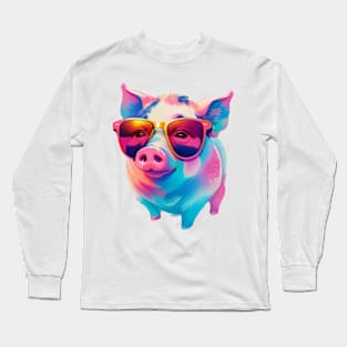 cute pig cartoon Long Sleeve T-Shirt